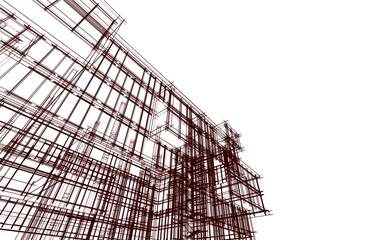 Abstract architectural wallpaper design, digital concept background 
