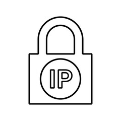 Ip, lockout, ban line icon. Outline vector.