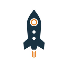 Launch, rocket, ship icon. Editable vector logo.