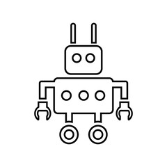 Robot, home, assistant line icon. Outline vector.