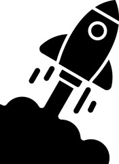 Start up, shuttle rocket line icon