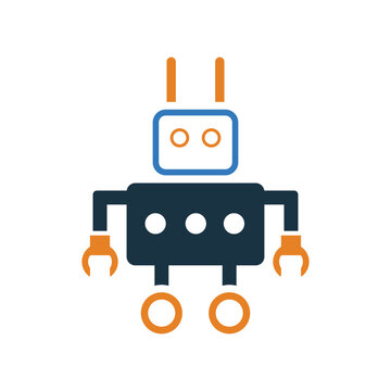 Robot, home, assistant icon. Editable vector logo.