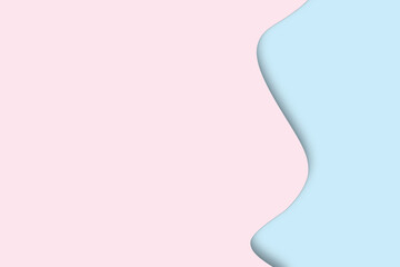 light pastel pink and blue paper cut out background with free space for text