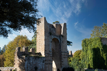 rear view of the Porta Rocca in the town of Orvieto