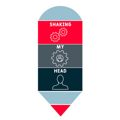 SMH - Shaking My Head acronym. business concept background.  vector illustration concept with keywords and icons. lettering illustration with icons for web banner, flyer, landing