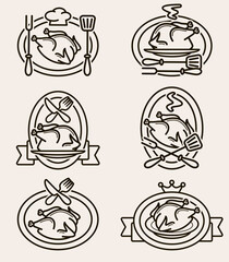 Chicken labels and elements set. Collection icon chicken. Vector