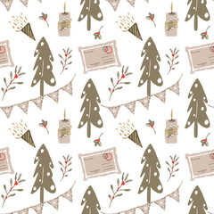 Pattern of christmas cards,trees