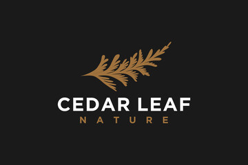Cedar laef logo design nature icon symbol cypress arborvitae  