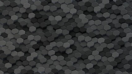 3D Futuristic hexagonal background Abstract geometric grid pattern.