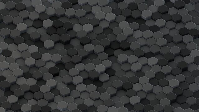 3D Futuristic hexagonal background Abstract geometric grid pattern. © Darcraft
