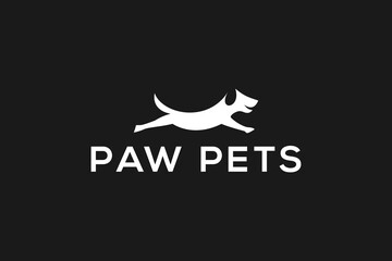 Dog jumping logo design pet vetenerinarian icon symbol animal care