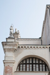 Details of a traditional gothic style palace  facade in Venice, Italy