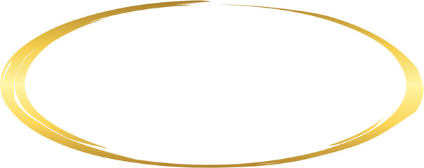 Oval Gold Brush Stroke Design Element