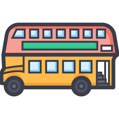 Double Decker Colored Illustration