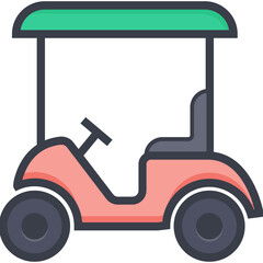 Golf Cart Colored Illustration
