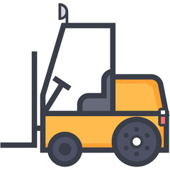 Forklift Truck Colored Illustration