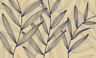 Leaves background doodle hand drawn abstract art wallpaper pattern 