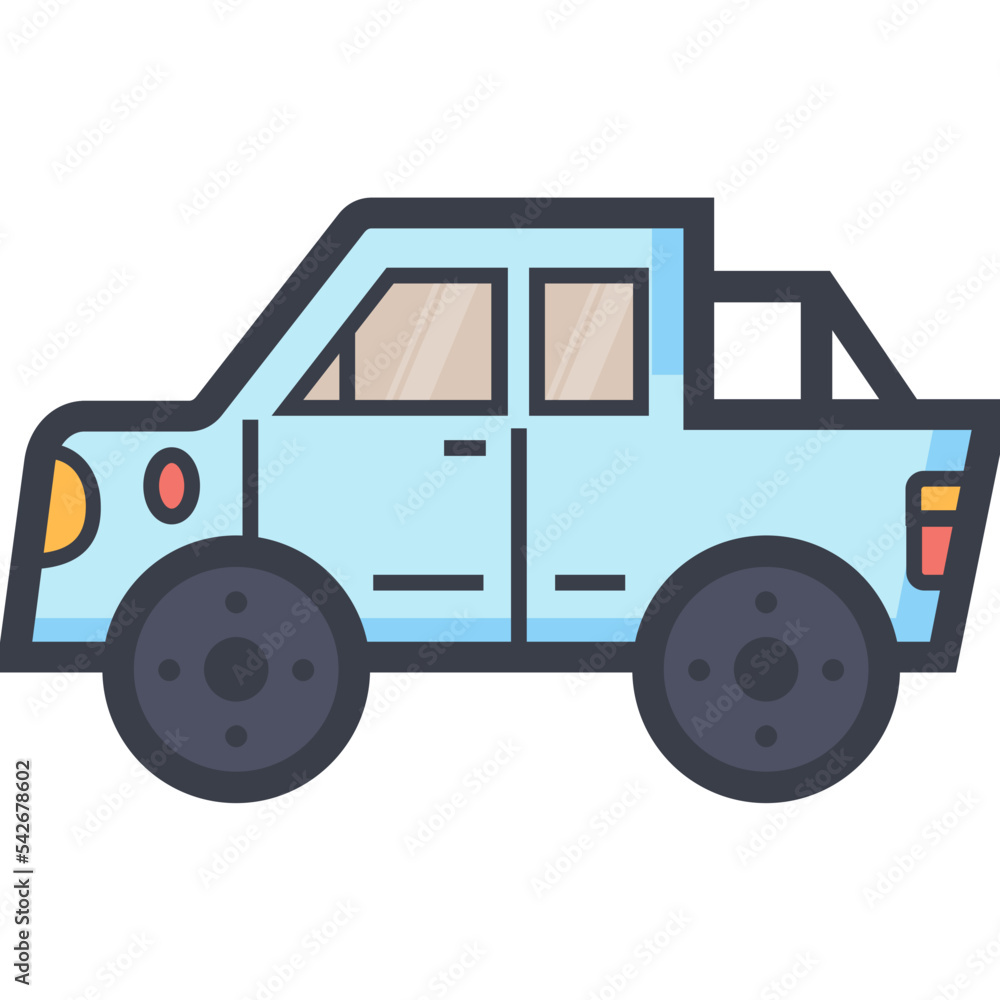 Wall mural jeep colored illustration