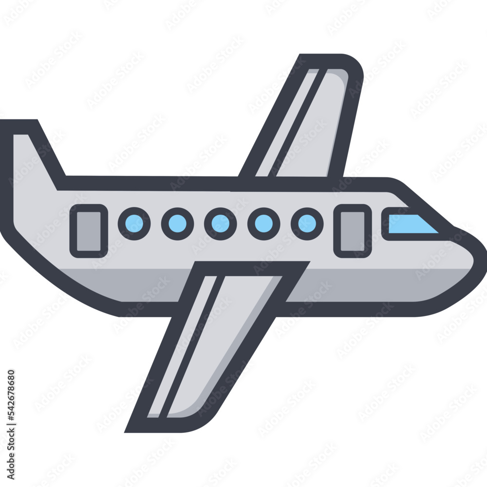 Sticker airplane colored illustration