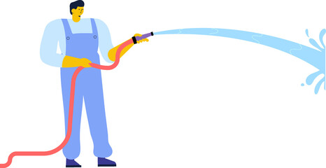 Watering hose. Water spray  - obrazy, fototapety, plakaty