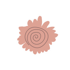 Simple Abstract hand drawn and doodle flower Retro Botanical Nature contemporary modern trendy vector Elements illustration on white background.