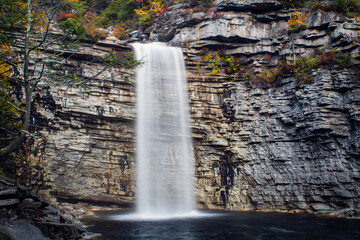 waterfall in early autumn