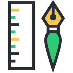 Obraz premium Drafting Tools Vector Icon