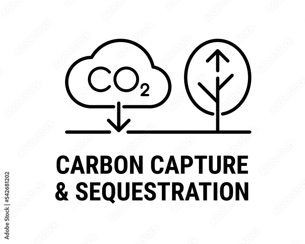 Wall mural carbon capture and sequestration vector icon illustration concept