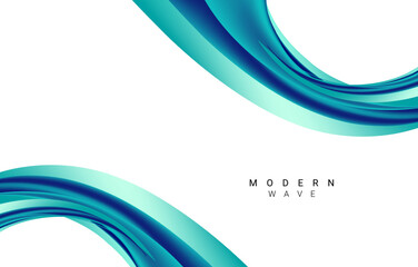 Stylish modern blue wave background