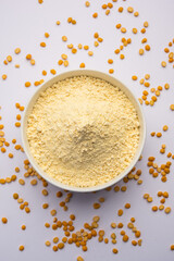 Besan, Gram Flour or chickpea flour is a powder made from ground chickpea known as Bengal gram