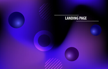 Abstract web design landing page concept fluid background