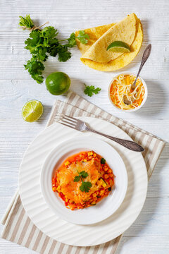 Enchilada Casserole With Veggies, Corn, Pinto Bean