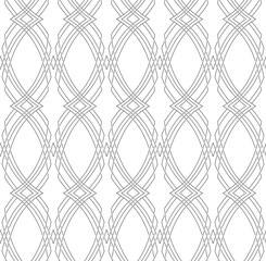 Seamless vector pattern of interlaced black thin lines Celtic motif. Seamless vector geometric pattern of simple intersecting shapes.