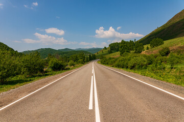 Beautiful Altai road in spring