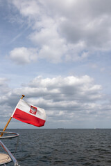 polska, flaga, jacht, żeglarstwo, bandera polska - obrazy, fototapety, plakaty