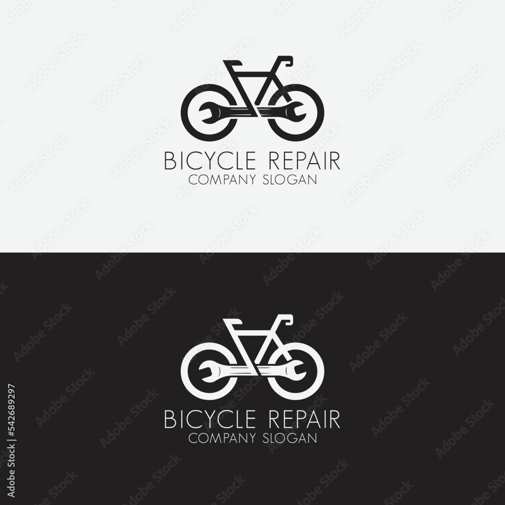 Wall mural creative bicycle repair company logo vector