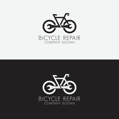 creative bicycle repair company logo vector
