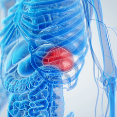 3d rendered medical illustration of an inflamed spleen - obrazy, fototapety, plakaty