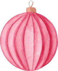 red Christmas balls watecolor