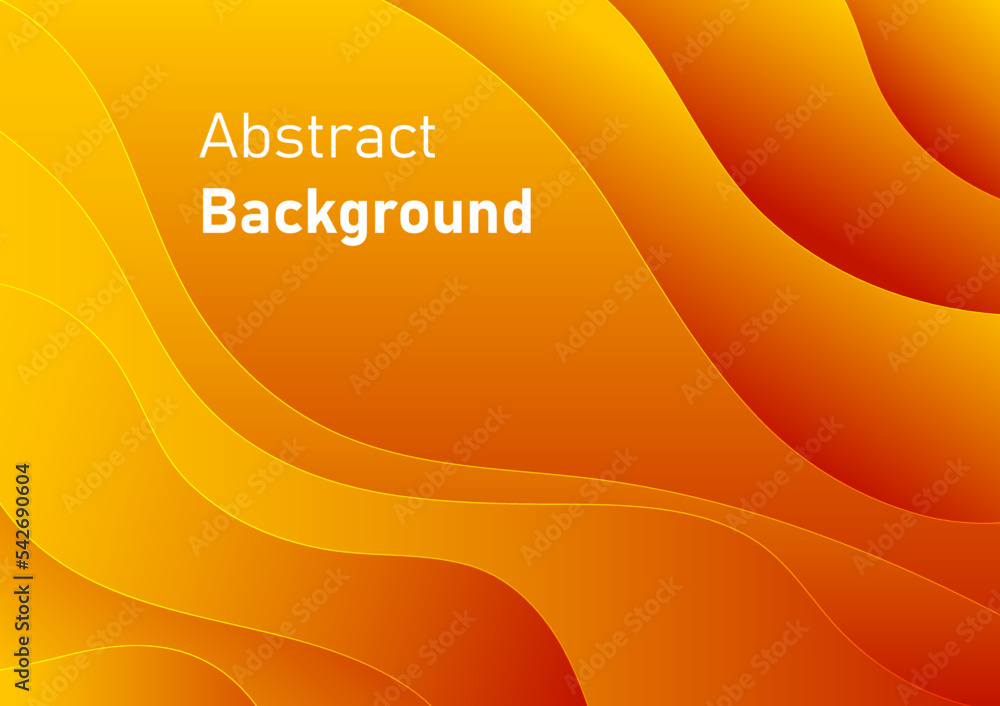Poster abstract gradient background, red and orange gradient color and wave line, vector background illustr