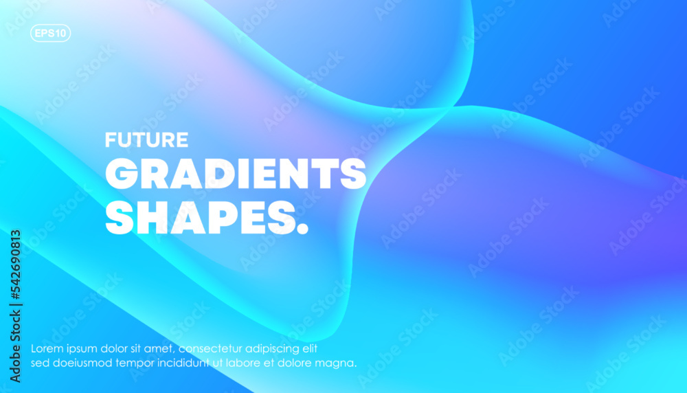 Poster abstract blue fluid background with a color gradient style. perfect liquid effect shape texture. vec