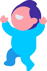 Newborn child flat color illustration