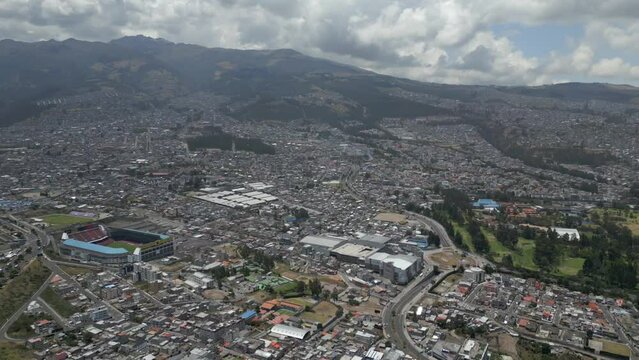 Quito-Ecuador aerial shot, aerial shot of north of the city