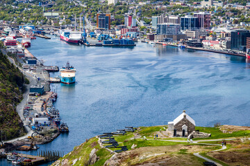 Bird View of St. John City Newfoundland from Signal Hill