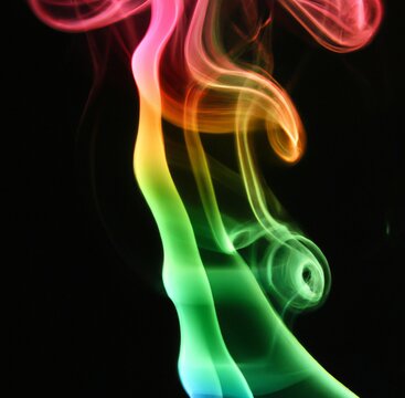 漂う虹色の煙,drifting iridescent smoke,smoke light shape fire pattern motion design smooth color incense melodic swirl burning flame transparent background