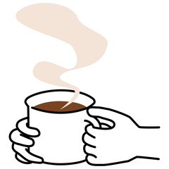 マグカップを両手で持っているイラスト素材