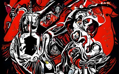 original contemporary art composition. abstract wall art. wall painting