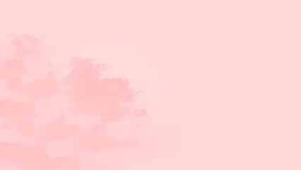 Obraz na płótnie Canvas Pink soft pastel sky background with clouds, copy space, panorama