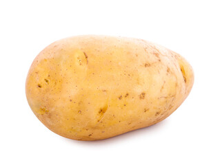  Raw potato isolated on white background.