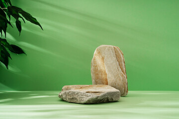 Stone podium mock up for product cosmetic
